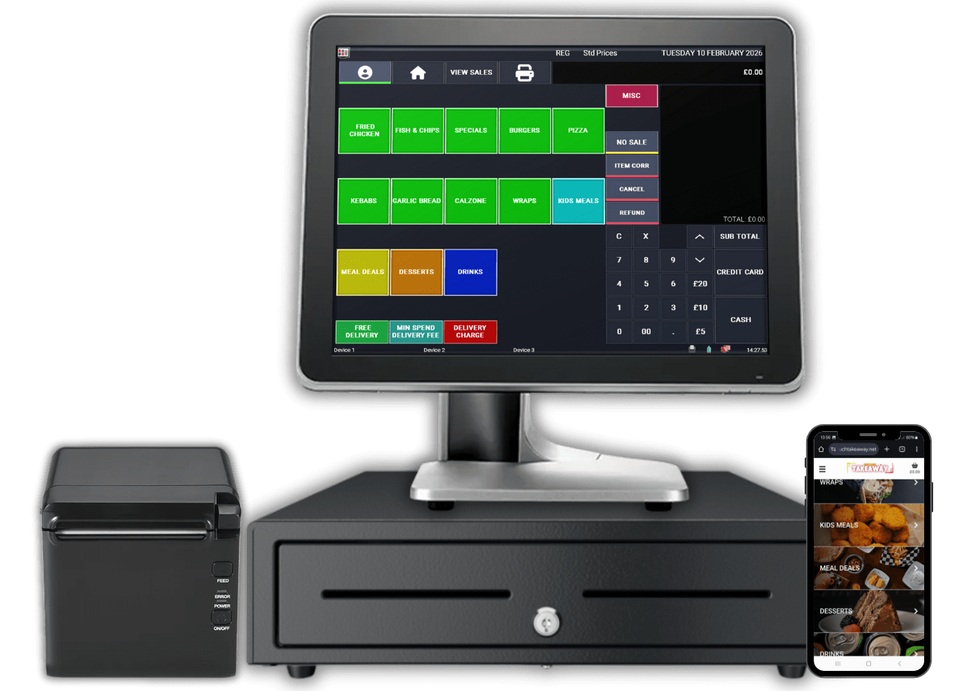 epos system for a takeaway